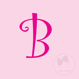 Medium Pink w/Shocking Pink Initial Hair Bow on Clippie, Wee Ones, Alligator Clip, Alligator Clip Hair Bow, cf-type-hair-bow, cf-vendor-wee-ones, Clippie, CM22, Grosgrain, Hair Bow, Initial, 