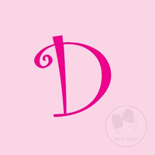 Medium Pink w/Shocking Pink Initial Hair Bow on Clippie, Wee Ones, Alligator Clip, Alligator Clip Hair Bow, cf-type-hair-bow, cf-vendor-wee-ones, Clippie, CM22, Grosgrain, Hair Bow, Initial, 