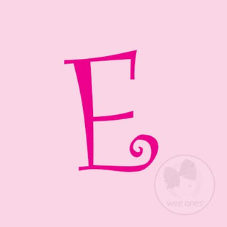 Medium Pink w/Shocking Pink Initial Hair Bow on Clippie, Wee Ones, Alligator Clip, Alligator Clip Hair Bow, cf-type-hair-bow, cf-vendor-wee-ones, Clippie, CM22, Grosgrain, Hair Bow, Initial, 