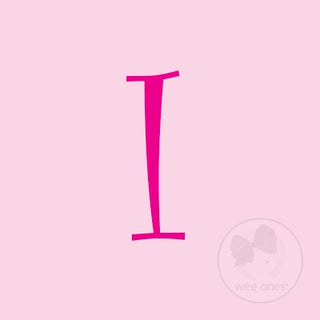 Medium Pink w/Shocking Pink Initial Hair Bow on Clippie, Wee Ones, Alligator Clip, Alligator Clip Hair Bow, cf-type-hair-bow, cf-vendor-wee-ones, Clippie, CM22, Grosgrain, Hair Bow, Initial, 