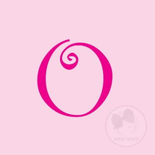 Medium Pink w/Shocking Pink Initial Hair Bow on Clippie, Wee Ones, Alligator Clip, Alligator Clip Hair Bow, cf-type-hair-bow, cf-vendor-wee-ones, Clippie, CM22, Grosgrain, Hair Bow, Initial, 