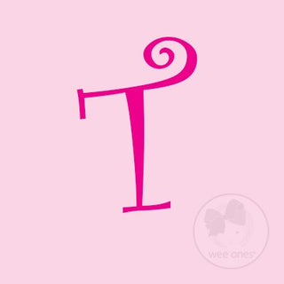 Medium Pink w/Shocking Pink Initial Hair Bow on Clippie, Wee Ones, Alligator Clip, Alligator Clip Hair Bow, cf-type-hair-bow, cf-vendor-wee-ones, Clippie, CM22, Grosgrain, Hair Bow, Initial, 