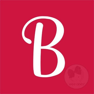 Medium Red w/White Monogram Hair Bow on Clippie, Wee Ones, Alligator Clip, Alligator Clip Hair Bow, cf-type-hair-bow, cf-vendor-wee-ones, Clippie, Grosgrain, Hair Bow, Initial, Initial Hair B