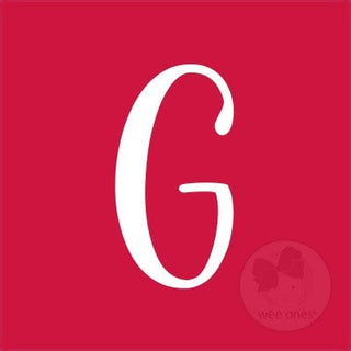 Medium Red w/White Monogram Hair Bow on Clippie, Wee Ones, Alligator Clip, Alligator Clip Hair Bow, cf-type-hair-bow, cf-vendor-wee-ones, Clippie, Grosgrain, Hair Bow, Initial, Initial Hair B