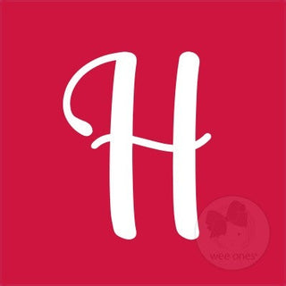 Medium Red w/White Monogram Hair Bow on Clippie, Wee Ones, Alligator Clip, Alligator Clip Hair Bow, cf-type-hair-bow, cf-vendor-wee-ones, Clippie, Grosgrain, Hair Bow, Initial, Initial Hair B