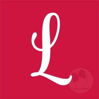 Medium Red w/White Monogram Hair Bow on Clippie, Wee Ones, Alligator Clip, Alligator Clip Hair Bow, cf-type-hair-bow, cf-vendor-wee-ones, Clippie, Grosgrain, Hair Bow, Initial, Initial Hair B