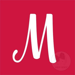 Medium Red w/White Monogram Hair Bow on Clippie, Wee Ones, Alligator Clip, Alligator Clip Hair Bow, cf-type-hair-bow, cf-vendor-wee-ones, Clippie, Grosgrain, Hair Bow, Initial, Initial Hair B