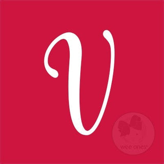 Medium Red w/White Monogram Hair Bow on Clippie, Wee Ones, Alligator Clip, Alligator Clip Hair Bow, cf-type-hair-bow, cf-vendor-wee-ones, Clippie, Grosgrain, Hair Bow, Initial, Initial Hair B