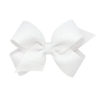 Medium Seersucker Overlay Grosgrain Hair Bow on Clippie, Wee Ones, Alligator Clip, Alligator Clip Hair Bow, cf-type-hair-bow, cf-vendor-wee-ones, Clippie, Clippie Hair Bow, Hair Bow, Hair Bow