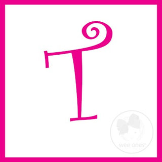 Medium White w/Shocking Pink Initial Hair Bow on Clippie, Wee Ones, Alligator Clip, Alligator Clip Hair Bow, cf-type-hair-bow, cf-vendor-wee-ones, Clippie, CM22, Grosgrain, Hair Bow, Initial,