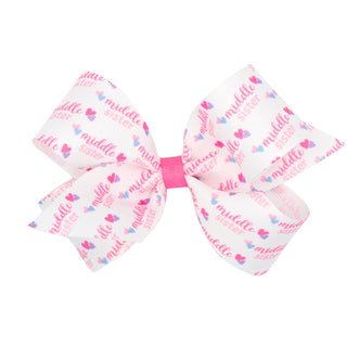 Middle Sister Printed Grosgrain Hair Bow on Clippie, Wee Ones, cf-size-king, cf-size-medium, cf-type-hair-bow, cf-vendor-wee-ones, Hair Bow on Clippie, Middle Sister, Middle Sister Printed Gr