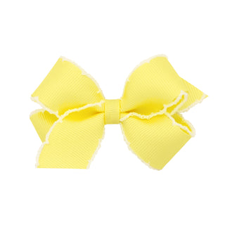 Mini Grosgrain Moonstitch Hair Bow on Clippie - 6 Colors, Wee Ones, Alligator Clip, Alligator Clip Hair Bow, Clippie, Clippie Hair Bow, CM22, Hair Bow, Hair Bow on Clippie, Hair Bows, Mini Gr