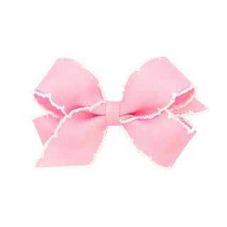Mini Grosgrain Moonstitch Hair Bow on Clippie - 6 Colors, Wee Ones, Alligator Clip, Alligator Clip Hair Bow, Clippie, Clippie Hair Bow, CM22, Hair Bow, Hair Bow on Clippie, Hair Bows, Mini Gr