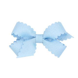 Mini Grosgrain Scallop Edge Hair Bow on Clippie, Wee Ones, Alligator Clip, Alligator Clip Hair Bow, cf-type-hair-bow, cf-vendor-wee-ones, Clippie, Clippie Hair Bow, Grosgrain Scallop Edge Hai
