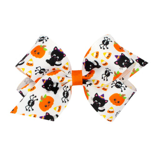 Mini Halloween Print Grosgrain Hair Bow on Clippie - 9 Styles, Wee Ones, Alligator Clip, Alligator Clip Hair Bow, Clippie, Clippie Hair Bow, Hair Bow, Hair Bow on Clippie, Hair Bows, Hallowee