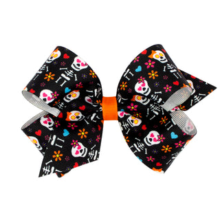 Mini Halloween Print Grosgrain Hair Bow on Clippie - 9 Styles, Wee Ones, Alligator Clip, Alligator Clip Hair Bow, Clippie, Clippie Hair Bow, Hair Bow, Hair Bow on Clippie, Hair Bows, Hallowee