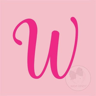 Mini Light Pink w/Hot Pink Monogram Hair Bow on Clippie, Wee Ones, Alligator Clip, Alligator Clip Hair Bow, cf-type-hair-bow, cf-vendor-wee-ones, Clippie, Grosgrain, Hair Bow, Initial, Initia