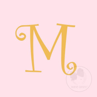 Mini Light Pink w/Metallic Gold Initial Hair Bow on Clippie, Wee Ones, Alligator Clip, Alligator Clip Hair Bow, cf-type-hair-bow, cf-vendor-wee-ones, Clippie, CM22, Grosgrain, Hair Bow, Initi