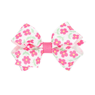 Mini Tiny Floral Hair Bow on Clippie - 3 Colors, Wee Ones, Alligator Clip, Alligator Clip Hair Bow, Clippie, Clippie Hair Bow, Hair Bow, Hair Bow on Clippie, Hair Bows, Mini Tiny Floral Hair 
