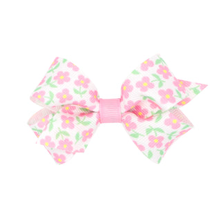 Mini Tiny Floral Hair Bow on Clippie - 3 Colors, Wee Ones, Alligator Clip, Alligator Clip Hair Bow, Clippie, Clippie Hair Bow, Hair Bow, Hair Bow on Clippie, Hair Bows, Mini Tiny Floral Hair 