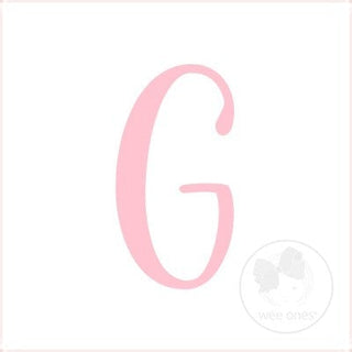 Mini White w/Light Pink Monogram Hair Bow on Clippie, Wee Ones, Alligator Clip, Alligator Clip Hair Bow, cf-type-hair-bow, cf-vendor-wee-ones, Clippie, Grosgrain, Hair Bow, Initial, Initial H