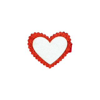 Red Glitter Heart on Clippie, Wee Ones, Alligator Clip, Alligator Clip Hair Bow, cf-type-hair-bow, cf-vendor-wee-ones, Clippie, Clippie Hair Bow, Glitter Heart Clip, Hair Bow, Hair Bow on Cli