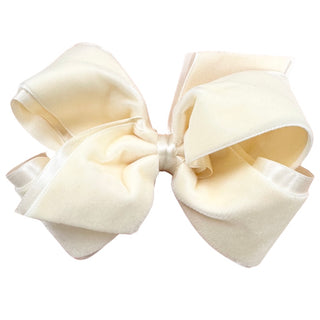 Small King Classic Velvet Hair Bow on Clippie, Wee Ones, All Things Holiday, cf-type-hair-bow, cf-vendor-wee-ones, Christmas Bow, Hair Bow, Holiday Hair Bow, Small King, Small King Classic Ve