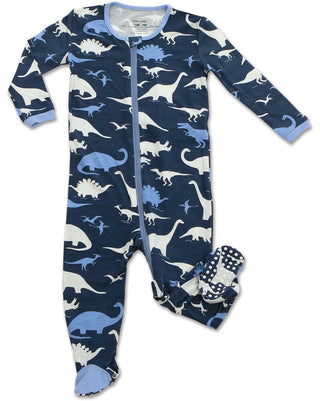 Silkberry Baby Bamboo Dino Kingdom Printed Footie w/Zipper, Silkberry Baby, Bamboo, CM22, Cyber Monday, Dino, Dino footie, Dino Kingdom, Dinosaur, Dinosaur Footie, Els PW 5060, Els PW 8258, E