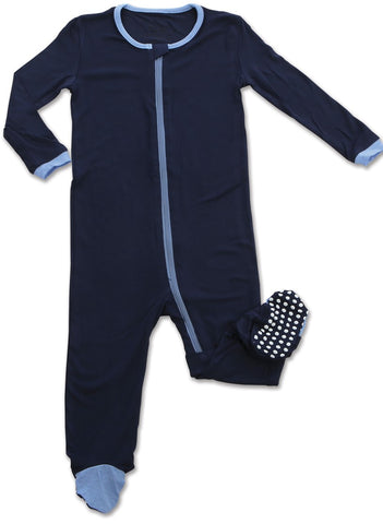 Silkberry Baby Bamboo Indigo Footie w/Zipper, Silkberry Baby, Bamboo, cf-size-0-3-months, cf-size-3-6-months, cf-type-footie, cf-vendor-silkberry-baby, CM22, Cyber Monday, Els PW 5060, Els PW