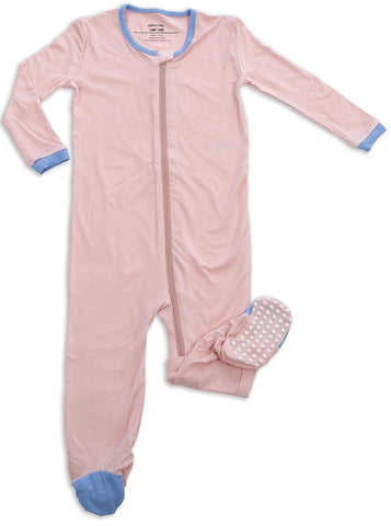 Silkberry Baby Bamboo Pink Cloud Footie w/Zipper, Silkberry Baby, Bamboo, cf-size-6-12-months, cf-type-footie, cf-vendor-silkberry-baby, CM22, Cyber Monday, Els PW 5060, Els PW 8258, End of Y