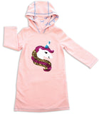 Silkbery Baby Magic Unicorn Reversible Sequin Hoodie Dress, Silkberry Baby, cf-size-2t, cf-type-dress, cf-vendor-silkberry-baby, CM22, Cyber Monday, Els PW 5060, Els PW 8258, End of Year, End