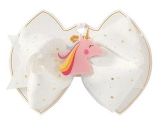 Mud Pie Acrylic Unicorn Hair Bow on Clippie - Pink or White, Mud Pie, Els PW 5060, JAN23, Mud Pie, Mud Pie Acrylic Unicorn Hair Bow on Clippie, Mud Pie Acrylic Unicorn Pink Hair Bow on Clippi