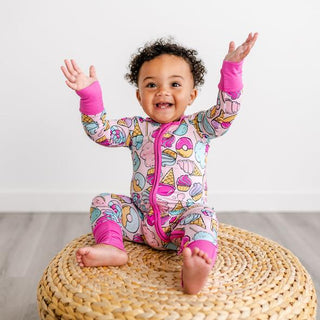 Little Sleepies Pink Sweet Treats Convertible Romper/Sleeper, Little Sleepies, Bamboo Pajamas, CM22, Coverall, Footie, Little Sleepies, Little Sleepies Bamboo, Little Sleepies Pajama Set, Lit