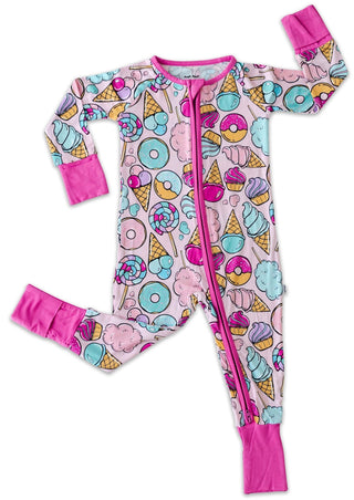 Little Sleepies Pink Sweet Treats Convertible Romper/Sleeper, Little Sleepies, Bamboo Pajamas, CM22, Coverall, Footie, Little Sleepies, Little Sleepies Bamboo, Little Sleepies Pajama Set, Lit