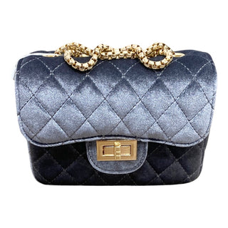 Zomi Gems Classic Suede Quilted Bag - Gray, Zomi Gems, Handbag, Purse, Tiny Treats, Zomi Gems, Zomi Gems Classic Suede Quilted Bag, Zomi Gems Handbag, Zomi Gems Purse, Handbags - Basically Bo