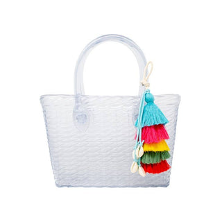 Zomi Gems Jelly Weave Tote Bag - Clear, Zomi Gems, Clear, Handbag, Jelly Tote Bag, Purse, Tiny Treats, Zomi Gems, Zomi Gems Handbag, Zomi Gems Jelly Tote Bag w/Tassel, Zomi Gems Jelly Weave T