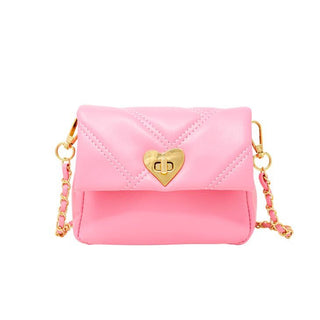 Zomi Gems Quilted Soft Heart Lock Purse - Pink, Zomi Gems, Girl gifts, Heart Handbag, Heart Purse, Hearts, pink, Tiny Treats, Valentine, Valentine's Day, Valentines, Zomi Gems, Zomi Gems Quil